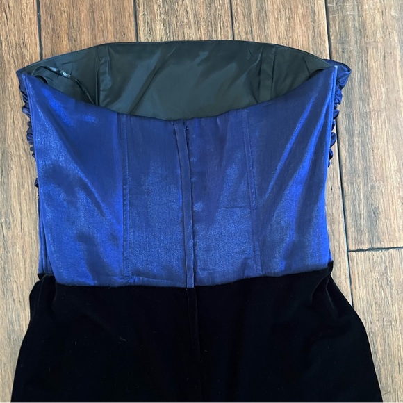 Vintage Jessica McClintock Gunne Sax Velvet Maxi Dress 10 Purple Black Gown - Picture 6 of 13